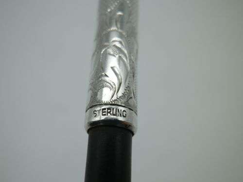 Vintage German Sterling Silver Cigarette Holder. Spring loaded to eject used butt 11cm