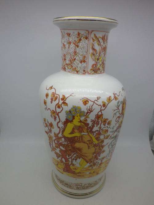 Large Italian Vintage Vase,  Florence. Nymph Theme. Carraresi V V Calenzano Liberty 30.5 cm