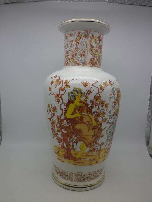 Large Italian Vintage Vase,  Florence. Nymph Theme. Carraresi V V Calenzano Liberty 30.5 cm