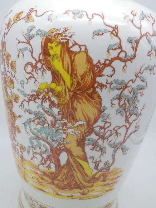 Large Italian Vintage Vase,  Florence. Nymph Theme. Carraresi V V Calenzano Liberty 30.5 cm