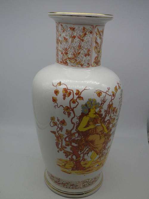 Large Italian Vintage Vase,  Florence. Nymph Theme. Carraresi V V Calenzano Liberty 30.5 cm