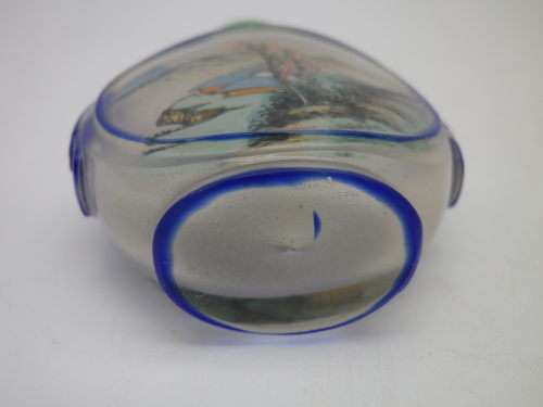 Vintage Chinese Glass INSIDE PAINTED Snuff bottle-