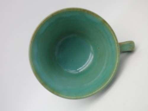 LINNWARE Green Glaze Cup and Saucer South African Pottery.