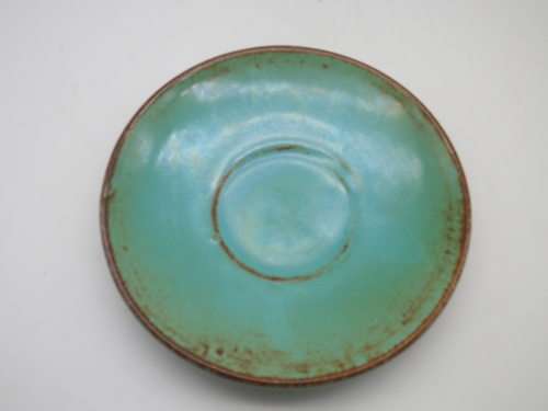 LINNWARE Green Glaze Cup and Saucer South African Pottery.