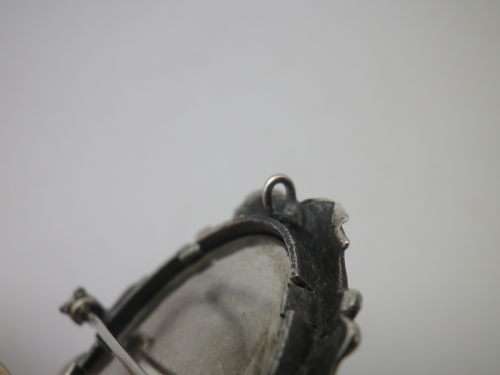 Hallmarked Sterling Silver pendant or brooch with Hand painted Portrait 5 cm x 4cm