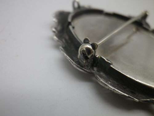 Hallmarked Sterling Silver pendant or brooch with Hand painted Portrait 5 cm x 4cm