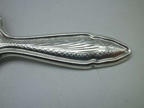 Miniature Antique 800 Silver Hand held Ornate Travel Pocket Mirror. Probably German.