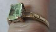 9ct Yellow Gold & Yellow Green BERYL VINTAGE RING JAYEM, SOUTH AFRICA. Size N 1/2