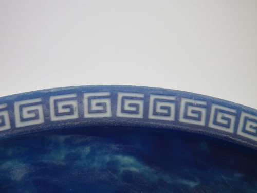 `The Voyage of Ulysses` Display Plate. Lapis Blue Incolay Cameo Stone USA  Art by Brunettin