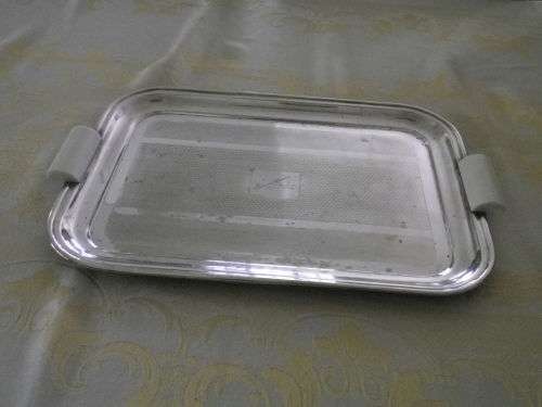 ART DECO Silver Plated Tray. Engine Turned. EPNS made in England. Bakelite handles 43 x 30 cm
