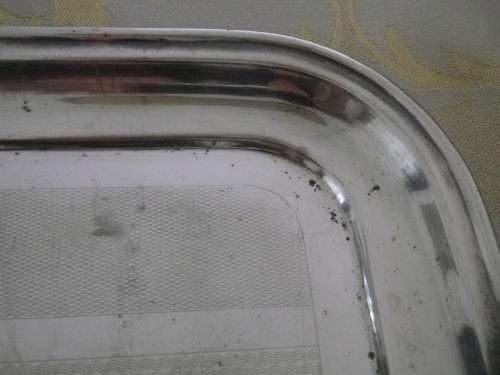 ART DECO Silver Plated Tray. Engine Turned. EPNS made in England. Bakelite handles 43 x 30 cm