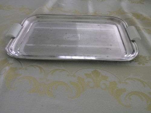 ART DECO Silver Plated Tray. Engine Turned. EPNS made in England. Bakelite handles 43 x 30 cm