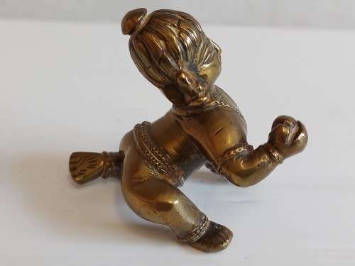 VINTAGE BRASS HINDU BABY KRISHNA (LADDU GOPAL) FIGURINE. 6.5 x 6 cm. UNUSUAL!