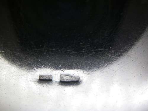 Russian USSR c1930s silver compact. Catherine the Great original powder cloth & mirror RARE!