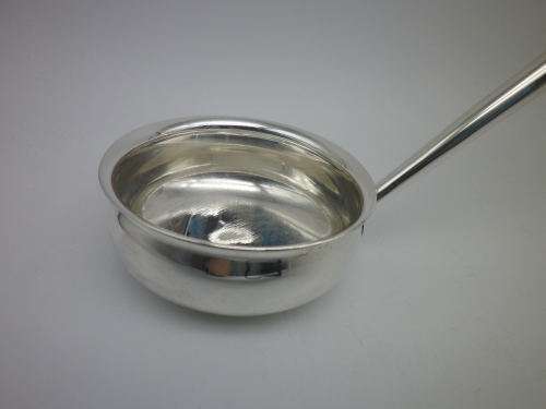 Georgian 1823 Hallmarked Silver Toddy ladle Turned wooden handle. Glasgow, Philip Grierson, 1823