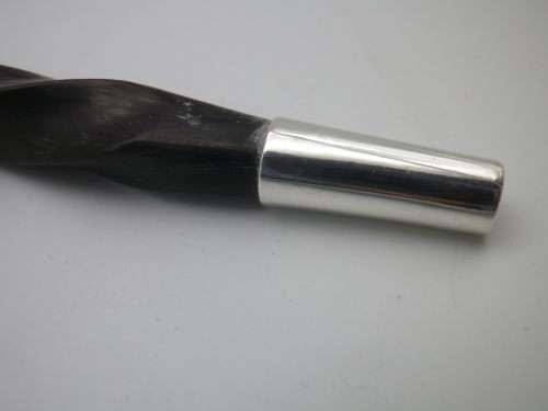 Georgian 1823 Hallmarked Silver Toddy ladle Turned wooden handle. Glasgow, Philip Grierson, 1823
