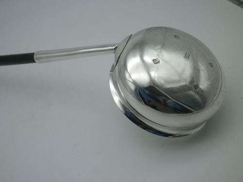 Georgian 1823 Hallmarked Silver Toddy ladle Turned wooden handle. Glasgow, Philip Grierson, 1823