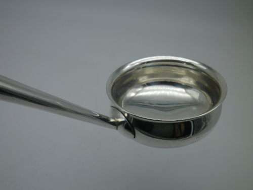Georgian 1823 Hallmarked Silver Toddy ladle Turned wooden handle. Glasgow, Philip Grierson, 1823