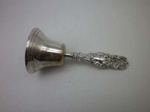 Bell with beautiful Hallmarked Silver Handle. Birmingham, 1956 Maker: William Adams Ltd