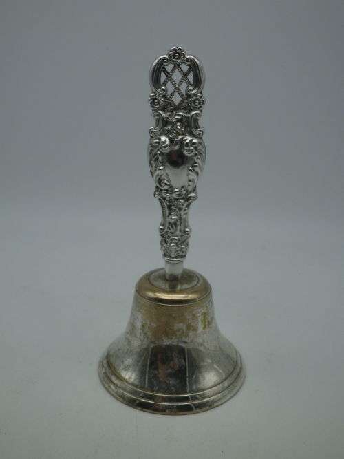 Bell with beautiful Hallmarked Silver Handle. Birmingham, 1956 Maker: William Adams Ltd