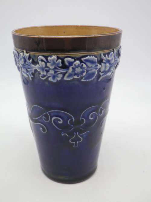 Doulton Lambeth c1897 Antique Queen Victoria Diamond Jubilee Tapered Beaker  No:7500 Rare