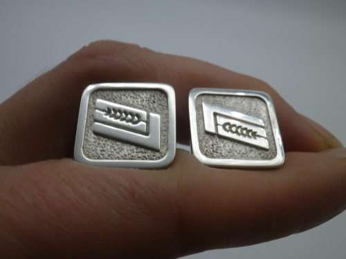 Vintage Sterling Silver cufflinks. Good Quality. Modernist Design  11grms
