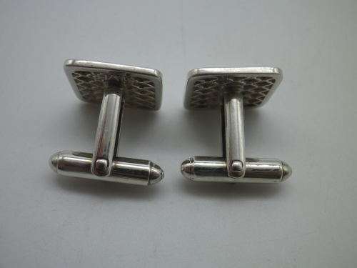 Vintage Sterling Silver cufflinks. Good Quality. Modernist Design  11grms