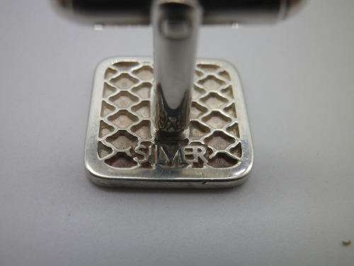 Vintage Sterling Silver cufflinks. Good Quality. Modernist Design  11grms