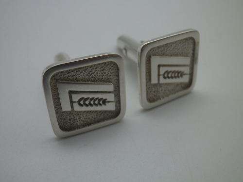 Vintage Sterling Silver cufflinks. Good Quality. Modernist Design  11grms