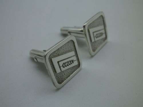 Vintage Sterling Silver cufflinks. Good Quality. Modernist Design  11grms