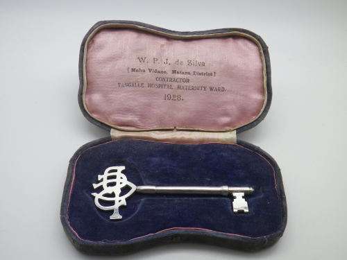 Boxed Silver Presentation Key. British Governor Sir Herbert J Stanley GCMG Ceylon 1928