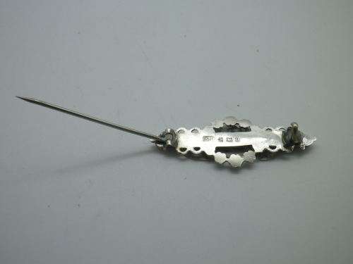 Hallmarked Sterling Silver Tulip Design Brooch. Birmingham 1900, 4.5cm 3 grms