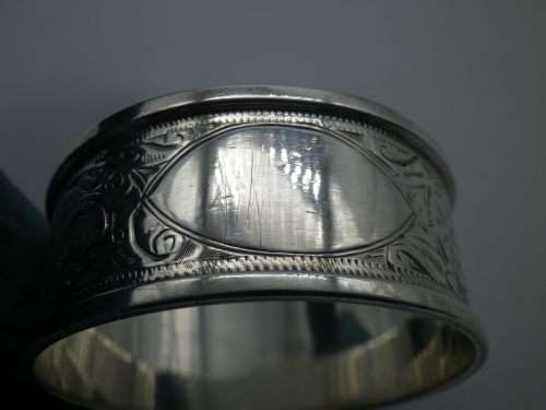 Pair Antique Hallmarked Sterling Silver Napkin Rings 34.1 gm Birmingham1899/1900 John Edward Wilmot