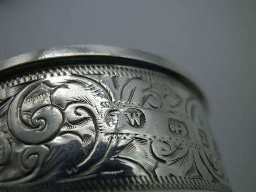 Pair Antique Hallmarked Sterling Silver Napkin Rings 34.1 gm Birmingham1899/1900 John Edward Wilmot