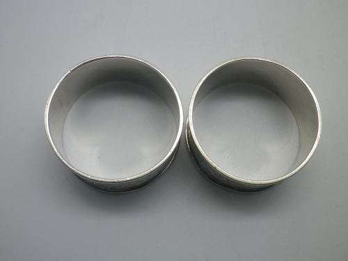 Pair Antique Hallmarked Sterling Silver Napkin Rings 34.1 gm Birmingham1899/1900 John Edward Wilmot