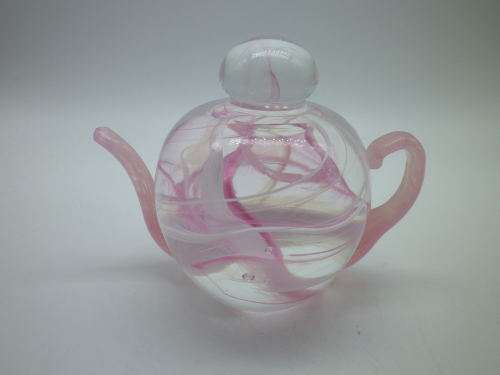 Teapot shaped Glass Paper weight Selkirk, Scotland