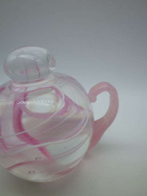 Teapot shaped Glass Paper weight Selkirk, Scotland