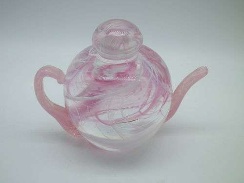 Teapot shaped Glass Paper weight Selkirk, Scotland