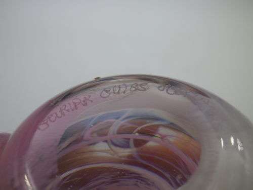 Teapot shaped Glass Paper weight Selkirk, Scotland