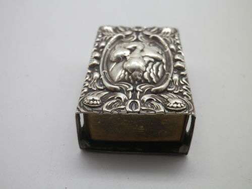 Antique Hallmarked Silver Art Nouveau Matchbox holder Levi and Salaman Birmingham 1904/5 12.5g