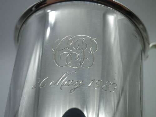 FOR JOHNNY ONLY PLEASE!!! STERLING SILVER CHRISTENING MUG BIRMINGHAM 1981 BROADWAY &Co 52.61g