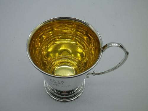 FOR JOHNNY ONLY PLEASE!!! STERLING SILVER CHRISTENING MUG BIRMINGHAM 1981 BROADWAY &Co 52.61g
