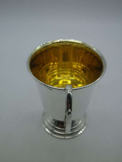 FOR JOHNNY ONLY PLEASE!!! STERLING SILVER CHRISTENING MUG BIRMINGHAM 1981 BROADWAY &Co 52.61g