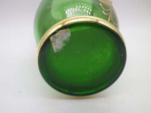 Gorgeous Vintage Venetian Richly Gilded vase with enamel hand painted flowers