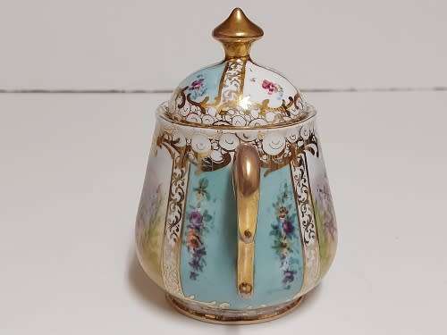 ANTIQUE 1865 - 1911 VON SCHIERHOLZ GERMANY twin handle lidded sugar bowl. Rare!!
