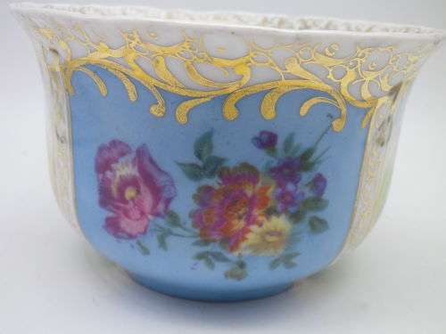 ANTIQUE 1865 - 1911 VON SCHIERHOLZ GERMANY PORCELAIN LARGE SUGAR BOWL. RARE