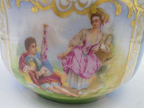 ANTIQUE 1865 - 1911 VON SCHIERHOLZ GERMANY PORCELAIN LARGE SUGAR BOWL. RARE