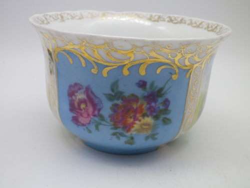 ANTIQUE 1865 - 1911 VON SCHIERHOLZ GERMANY PORCELAIN LARGE SUGAR BOWL. RARE