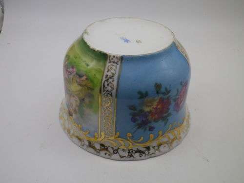 ANTIQUE 1865 - 1911 VON SCHIERHOLZ GERMANY PORCELAIN LARGE SUGAR BOWL. RARE