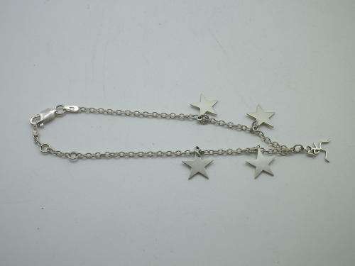 Sterling Silver LADY MARATHON RUNNER Bracelet, with stars for 5, 10, 21 and 42.2km. SPECIAL